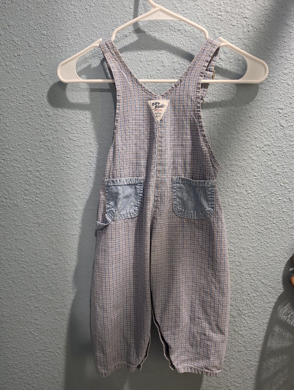 Vintage Plaid Osh Kosh B Gosh Vest Back Baby 24 Month Overalls - Picture 3 of 11